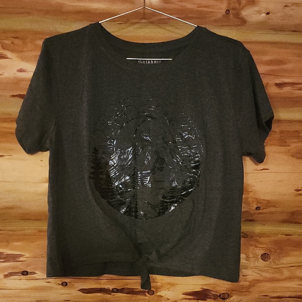Shyanne Charcoal Graphic Crop Tee